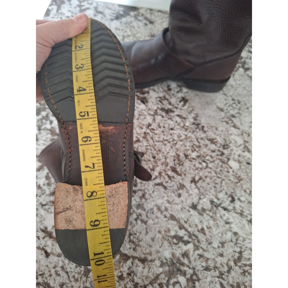 Frye Boots Womens Size 7 B Veronica Brown Leather Round Toe Buckle Bootie - Picture 7 of 8